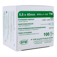 Игла инъекционная SFM 0,8х40 мм 21G 100 шт