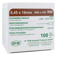 Игла инъекционная SFM 0,45х16 мм 26G 100 шт