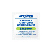 Салфетки для инъекций Apexmed 65х56 мм 100 шт