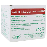 Игла инъекционная SFM 0,33х12,7 мм 29G 100 шт