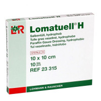 Повязка Lomatuell H для поверхностных ран сетчатая с парафином 10х10 см 10 шт
