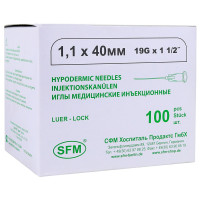 Игла инъекционная SFM 1,1х40 мм 19G 100 шт